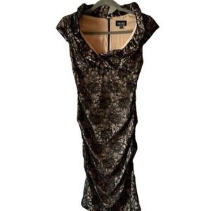 Xscape by‎ Joanna Chen Women's Black and Cream Lace Evening Dress Size 6